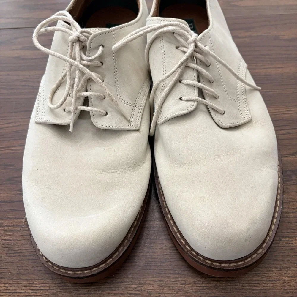 Bass Middlebury Leather Oxford Shoes Men's 10.5 Cream Tan Lace Up Dress Casual